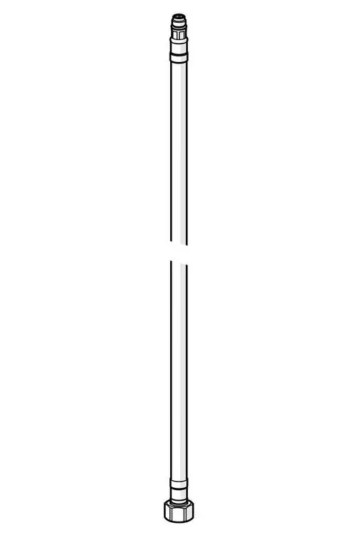 Verbundene Rohrleitung mit einem Anschluss oben und einem Gewinde unten, hergestellt von HANSA, geeignet für verschiedene Anwendungen.